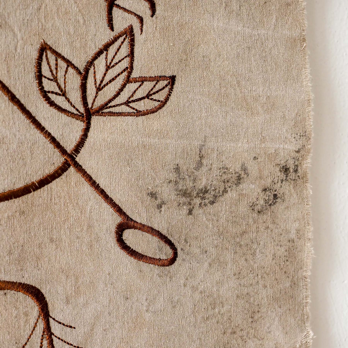 Puerh Dyed Scroll with Tea Embroidery