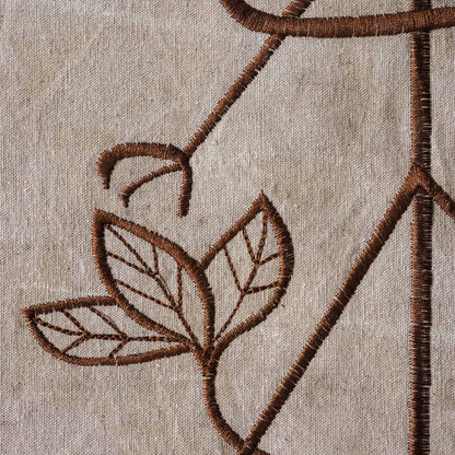 Puerh Dyed Scroll with Tea Embroidery