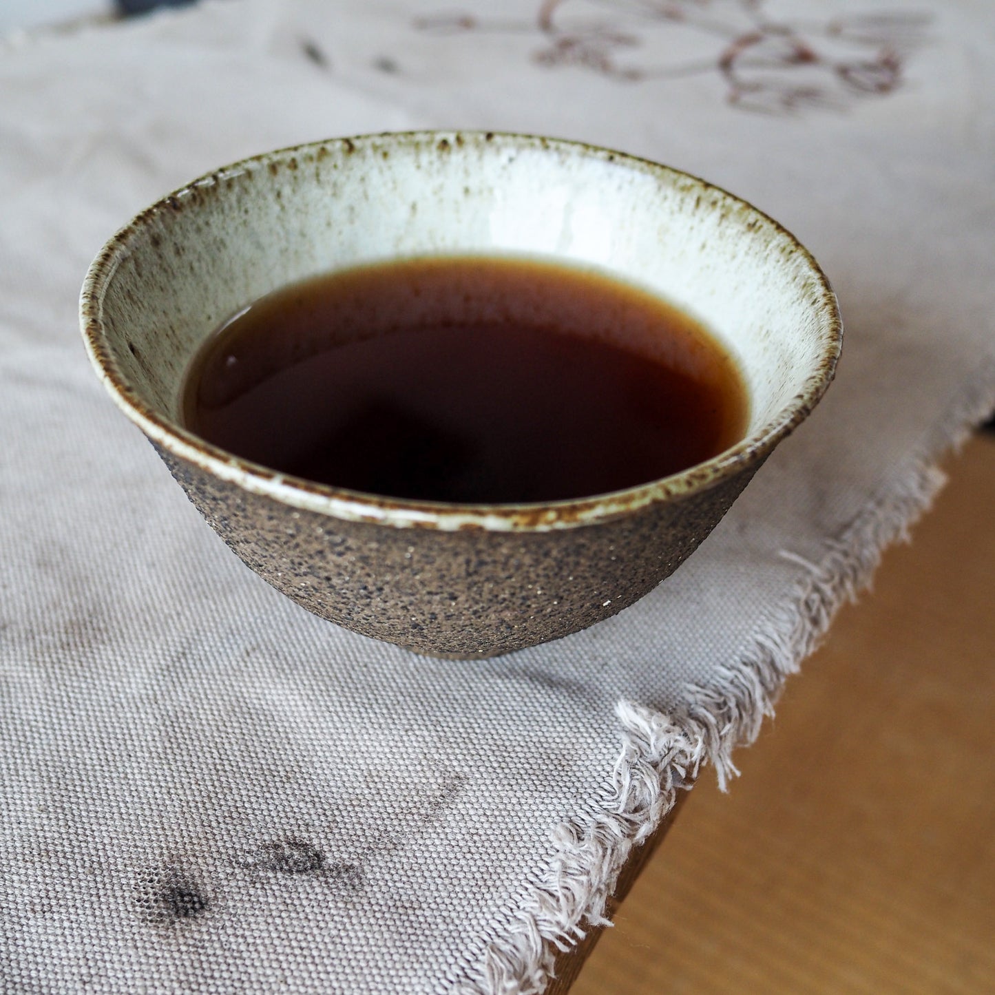 Puerh Dyed Chabu with Tea Embroidery