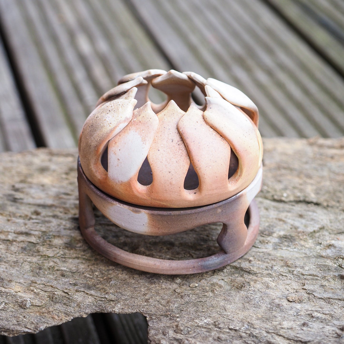 Woodfired Light Lotus Incense Holder