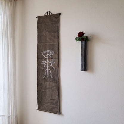 Puerh Dyed Scroll with Tea Embroidery