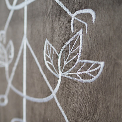 Puerh Dyed Scroll with Tea Embroidery