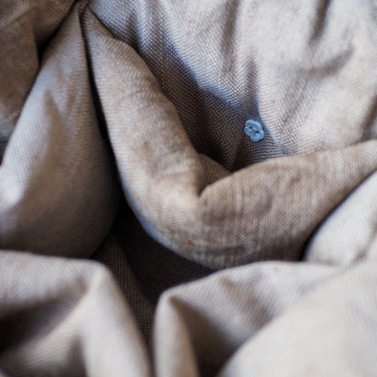 Tea-Dyed Travel Bag With Camellia Sinensis Embroidery